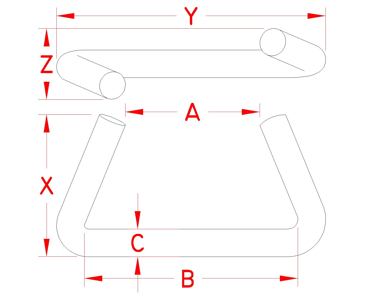Stainless Steel Hog Ring, S0183-0, Line Drawing